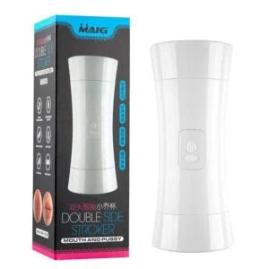 Dual-Opening Electric Male Masturbator - Black