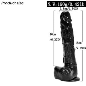 Black Manual Realistic Dildo - 18 cm