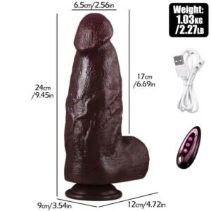 Wireless Electric Thrusting Dildo - 24 cm