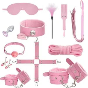 10-Piece BDSM Set - Black or Pink